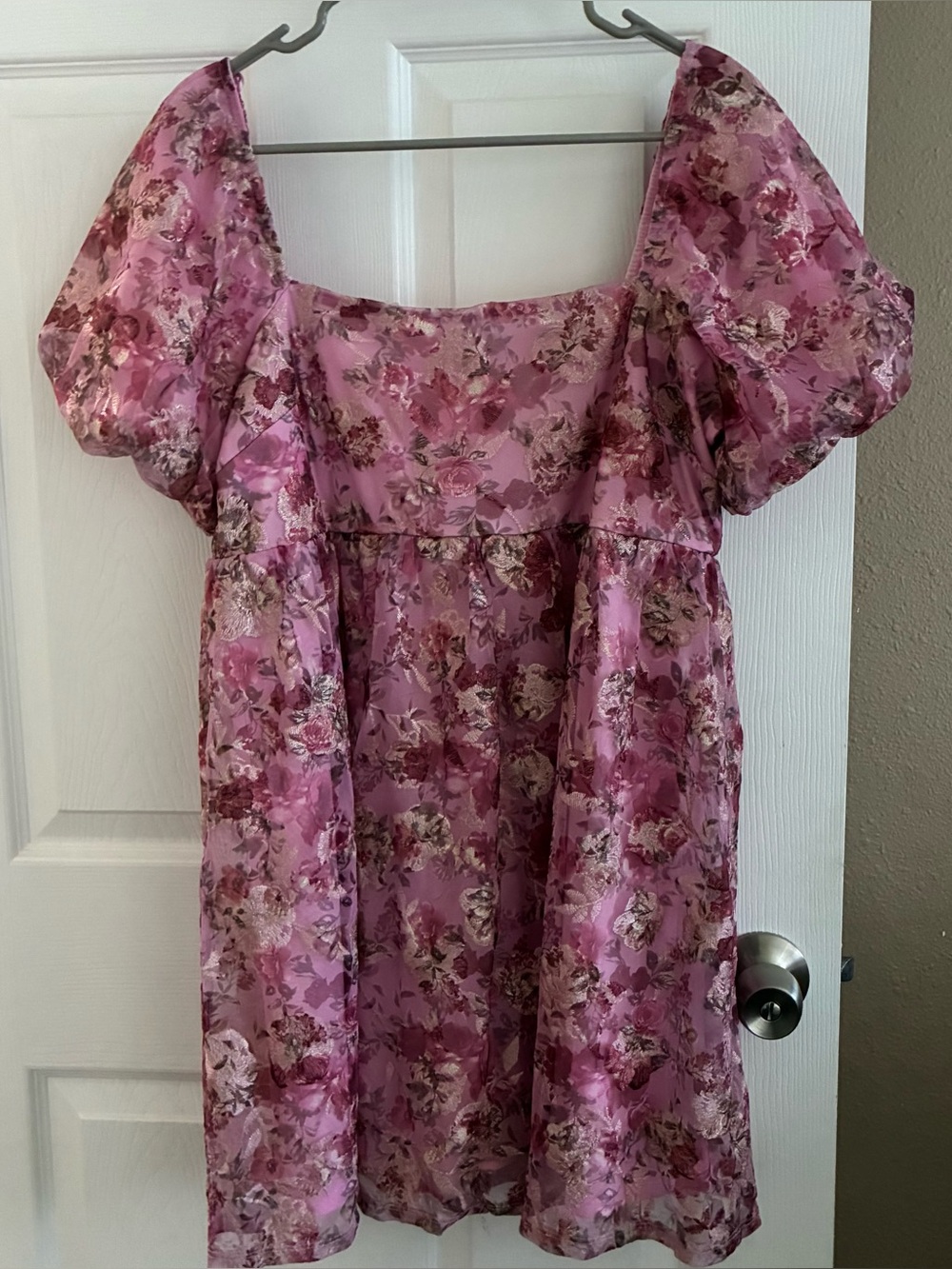 Audrey Park by francesca's Sandi Floral Baby Doll Mini Dress, Size Large